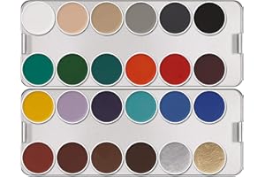 Kryolan TRUCCO TAVOLOZZA vari formati make up bodypainting (Aquacolor, 24 colori 01108K)