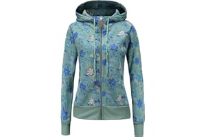 TrendiMax Sweat à Capuche Femme Pull à Capuche avec Fermeture Éclair Hoodie Imprimé pour Femmes