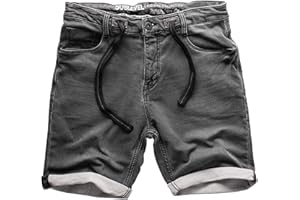 Sublevel Herren Sweat Shorts Kurze Hose Jeans Bermuda Denim Sweatpants Cargo Jogging Jeans Vintage Cargohose Used Look W29 - W42