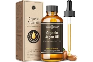 WoldoHealth 100% Ekologisk Arganolja Kallpressad - för hår, ansikte, hud, ren hårolja, med pipett, 100 ml, helt utan tillsatser