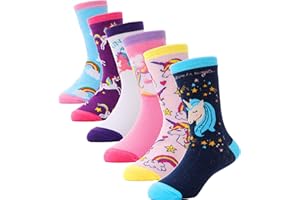 ANTSANG Kinder Socken für Mädchen Jungen Lustige Socken Baumwolle Geschenke Bunte Weich Neuheit Kindersocken 6 Paar