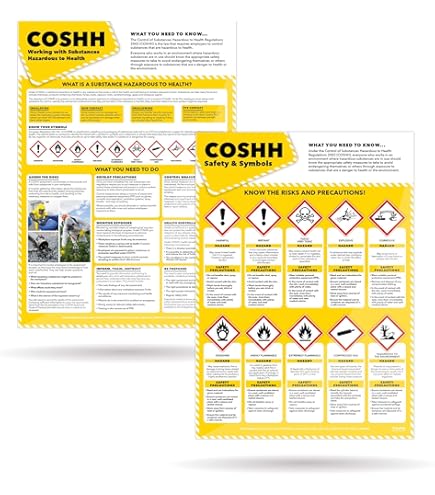 3 PCS 14,8C X 21C COSHH Cupboard Safety Sign Self Adhesive Waterproof