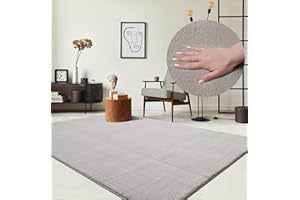 the carpet Relax nowoczesny, puszysty dywan z krótkim włosiem, antypoślizgowy spód, nadaje się do prania w temperaturze do 30 stopni, super miękki, imitacja futra, piaskowy, 140 x 200 cm