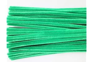 BEE DIFFERENT LTD Kids B Crafty 100 Green Pipe Cleaners for Craft - 30CM Length, 6MM Diameter - Pipe Cleaners, Chenille Stems, Pipecleaners