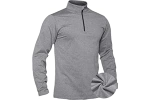 TACVASEN Pullover Herren Langarmshirt Half Zip Fleece Winterpullover Warm Atmungsaktiv Sport Sweatshirt mit Stehkargen
