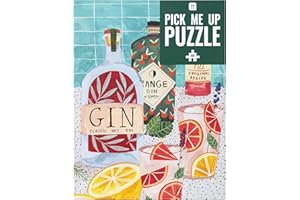 Talking Tables-De 500 Piezas de Coloridas Botellas de Ginebra y póster | Ilustrado | Día lluvioso, En casa, Cierre Cerrado, Regalo de cumpleaños, Botella, Adulto, Alcohol, Cóctel