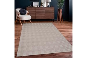 Paco Home Alfombra Exterior Interior Balcón Terraza Cocina Motivo Boho Étnico Moderno, tamaño:120x160 cm, Color:Beige 8