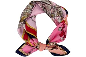 LSHARON SILK 100% Mulberry Silk Scarf Lightweight Neck Scarf - 53x53cm - Digital Printed Small Square Wraps Pure Silk Scarves Natural Silk Neckerchief Headscarf Gift for Women Men