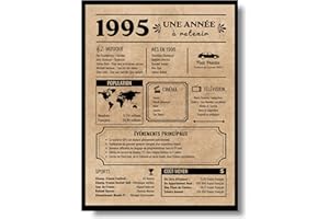 EQUIK PRODUCTS Affiche d’anniversaire 30 ans | Carte de voeux d'anniversaire 1995 | Cadeau d'anniversaire | Affiche d'anniversaire vintage | anniversaire homme femme (1995)