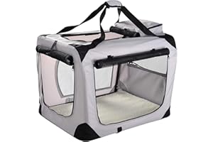 MOOL Lightweight Fabric Pet Carrier Crate for Dogs, Cats or Small Animals, Grey