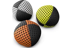 speevers Juggling Balls Professional Set of 3 Fresh Design Xballs, 12 Beautiful Colors Available, Juggle Balls for Beginners, Kids, Adults, 2 Layers of Net 4 Panels Carry Case (120g, 3 Colour Mix)