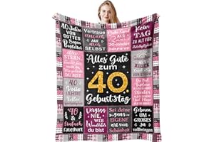 ‎JINMAPLE Jinmaple 40th Birthday Women, 40th Birthday Women, Gift 40th Birthday Woman, Gift for 40th Birthday, Birthday 40, 40th Birthday Woman, 40th Birthday Gifts Blanket 200 x 150 cm