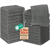 Utopia Towels - Washbasin Towels - (30 x 30 cm) (24 Packs, Grey) | Highly absorbent and soft to the touch ringspun cotton fla
