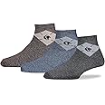 RC. ROYAL CLASS Men's Ankle Woolen Thick Terry Argyle Multicolored Socks (Pack of 3 Pairs winter wear socks)