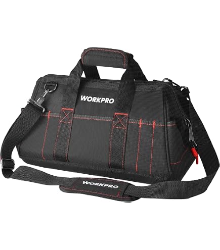 BLACK+DECKER 21-Inch Tool Tote Bag For MATRIX System – Wide-Mouth Storage, Padded Dividers, Hard Plastic Base & Adjustable Shoulder Strap