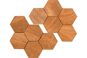 Wood You Buy Trä Kylskåpsmagneter, Sexkantiga, Brun Medium, 10 st
