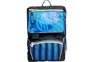 Seven Zaino Scuola Estensibile Inter, Nero Blu Nerazzurro, Zaino Doppio Scomparto con Tasca Porta Borraccia e Tasca Porta Pallone, Zaini Inter, Scuola e Tempo Libero, Bambini e ragazzi