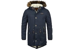 Indicode IDPulsoor męska kurtka zimowa, parka, płaszcz z podszewką z pluszu i futrzanym kapturem