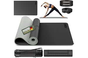 RE:SPORT Yogamatte Phthalatfrei | Gymnastikmatte rutschfest | Fitnessmatte schadstofffrei | Trainingsmatte mit Tragegurt Phthalatfrei 183 x 61 x 0,6 cm