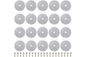 Dicunoy 20 Pack Round Front Reflectors, 80mm White Safety Reflectors with Center Mounting Hole and Screws for Mailboxes, Driveway, Trailer, Tunnels, Post, Cars, Garage Fence Gate, Truck