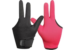Geyoga 2 Pares Guantes Resistentes al Calor para Peinado Guante Reutilizable para Rizador Profesional Guante de Peluquero 3 Dedos para Tinte Pelo (Negro, Rojo Rosa)