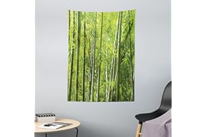 ABAKUHAUS Bambou Tapisserie, Exotique Bambou Tropical, pour la Chambre, 110 x 150 cm, Vert