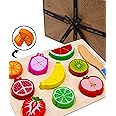 Jaques of London Wooden Play Food | Wooden Cutting Play Food | Vegetable Board | Pretend Play Wooden Food Toys | Since 1795