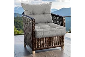 ‎SLIPIO SLIPIO Outdoor Kissen für Gartenmöbel | Wetterfest Sitzkissen 60x60 cm & Rückenkissen 60x40 cm Polster Set für Gartenstühle | Hoch FÜLLPRO+ Füllung | Lounge Auflagen Stuhl, Gartenbank | Grau