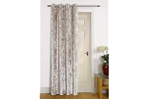 umlout Agra Natural Thermal DOOR Curtain - CRUSHED VELVET FABRIC- Reduces Heat Loss, Prevents Draughts, Saves Energy.