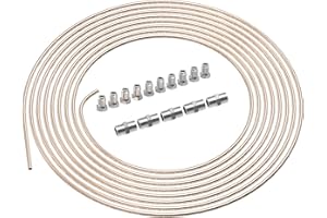 AUPROTEC 5m Tubo di Freno Ø 4,75 mm Rame-Nickel Kit + 10 raccordi maschi + 5 connettori M10 x 1 DIN 74 234 Set di Tubi di Cupronickel e Accessori dei Freni per Svasatura DIN F