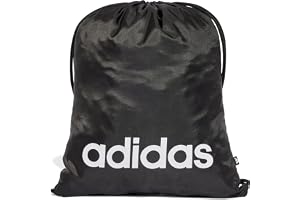 adidas unisex - vuxen Linear Gymsack Shoe Bag, Black/White, One Size
