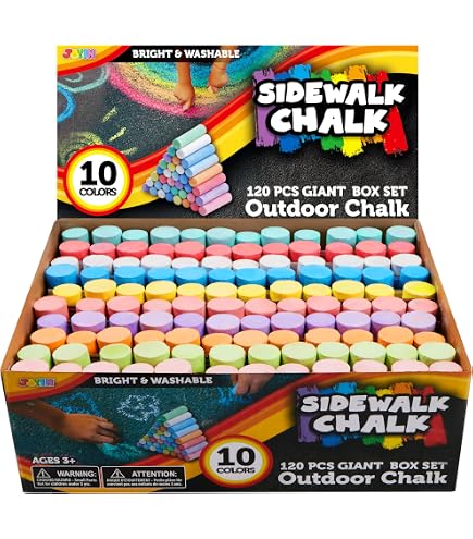 Juego De 50 Tizas De Calle Con Purpurina - 30 Colores Básicos + 20 Brillantes, Cubo Con Asa, Para Niños Desde 3 Años