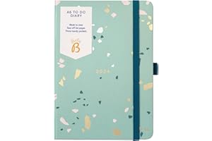 BUSYB Busy B - Agenda To Do - Gennaio a Dicembre 2024 - Terrazzo - Diario settimanale A6 con note, liste a strappo e tasche