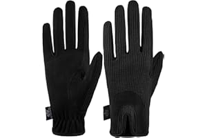 AFE All Day Horse Riding Gloves Ladies Dublin Track Fabric Gloves Leather Equestrian