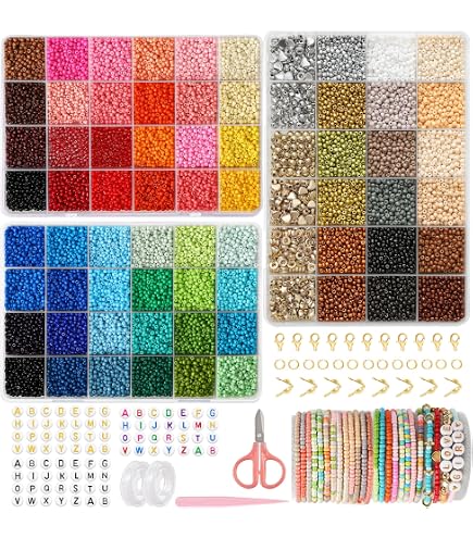 BouGPeng 1230-teiliges DIY Schmuck-Set – Buchstaben & 13 Musterperlen – Freundschaftsbänder, Halsketten Basteln Für Kinder BouGPeng 1230-teiliges DIY Schmuck-Set – Buchstaben & 13 Musterperlen – Freundschaftsbänder, Halsketten Basteln Für Kinder