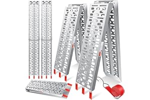 Masko® 2 x rampa najazdowa 680 kg, składana aluminiowa rampa załadunkowa, szyna załadunkowa, antypoślizgowa, składana, maks. 340 kg na sztukę, maks. 680 kg na parę, motocykl, ATV, quad, samochody, rampa ładunkowa