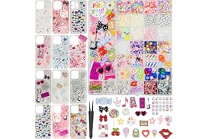 DoDoBeads 2250 Pcs Junk Phone Case Charms Kit, Charms for Customizing Cases, Kawaii Bow, Letter Beads, Nail Accessories, Flatback Pearls, Rhinestones, Cute Aesthetic Decor for Personalization