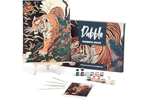 Dabble Malen-nach-Zahlen Kit - Malen nach Zahlen für erwachsene Anfänger mit Leinwandrahmen, Malset für Erwachsene, Blumen Design