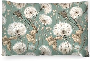 ‎PINKZEBRA PinkZebra Kopfkissenbezug, Kissenbezug 35 x 40 cm aus 100% Baumwolle, Kissenhülle, Öko-tex Standard 100, Bezüge mit Reißverschluss, Löwenzahn Grün