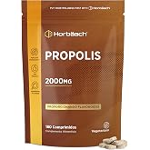 Pure Propolis 2000mg - Bee Propolis - 180 Vegetarian Tablets | Bee Propolis - High Dose - Horbaach