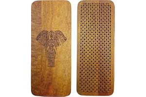 SattesGrün® Sadhu Board aus Mangoholz mit Elefantenmotiv – Handgefertigtes Nagelbrett, 4 Nagelabstände für Yoga, Meditation & Achtsamkeit