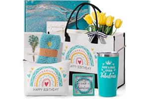 YISASHMENT Birthday Gifts Basket for Women,Happy Hamper Pamper Box for Her,Unique Personalised BD Birth-Day Presents Set Gift Ideas for Mum,Best Friends,Grandma,Sister,Wife,Girlfriend,coworker w/canvas tote bag