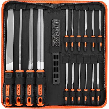 Mercer Industries 6-Piece Hobby File Set - 4 Inch Bastard Cut Files With Handles