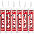 Fix-A-Floor Extra Strength Bonding Adhesive for Loose & Hollow Tiles, Wood, LVT & Laminate - Eco-Friendly & Non-Toxic - Includes 2mm and Customisable Patented Tip & Preservation Cap (Pack of 6)