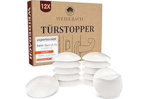 WEIDEBACH® 12 fermaporta da parete, 40 x 9 mm, autoadesivo, tampone elastico per qualsiasi superficie, tappo in gomma, buffer per porta da parete, buffer