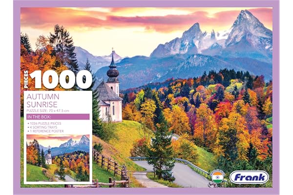 Frank Autumn Sunrise Jigsaw Puzzle for Adults 1000 Piece Jigsaw Puzzles for Adults & Kids Above 15 Years Fun & Challenging Stress Relief Puzzle Games for Focus and Memory, Gifts for Teenagers