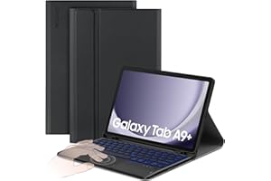 ‎CACOE CACOE Hülle Tastatur Kompatibel mit Samsung Galaxy Tab А9 Plus 2023 11 Zoll mit Touchpad, 7-Farbige Beleuchtung Abnehmbare Kabellose Tastatur für Samsung Galaxy Tab А9 Plus, Schwarz