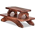 M O O R I I Meditation Altar Table - 21 x 10 Inch Handcrafted Foldable Pooja Table - Meditation Alter Table for Spiritual Activities - Low Meditation Table Shrine for Relaxation, Prayer
