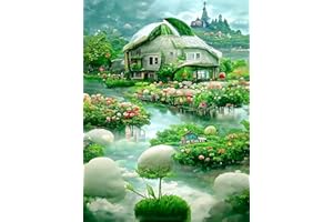 YZDZSW Diamond Painting, 5D Diamond Painting Art Kits, DIY Paint by Numbers for Adults Cross Stitch Embroidery Rhinestone Diamond Canvas Painting Kits for Home Office Room 30x40cm (Forest House)