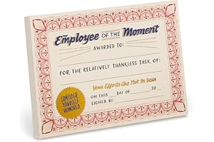 Em & Friends Employee of the Moment - Coworker Appreciation Gift & Award Paper Certificate Note Pad, 5.15 x 7-inches